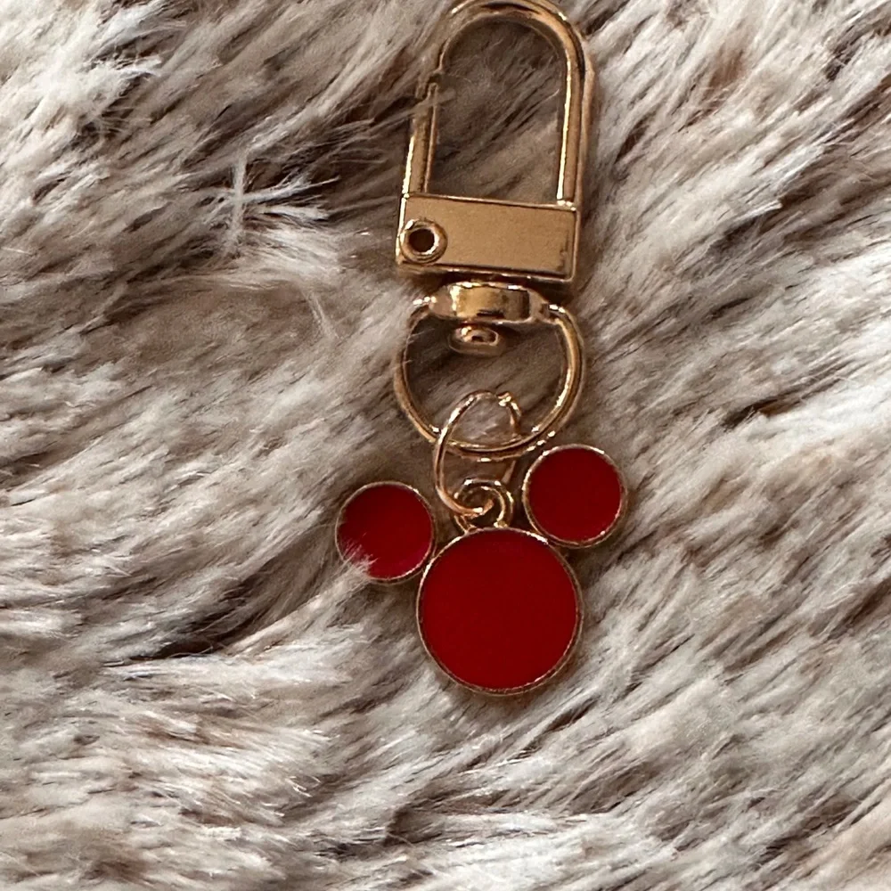 Keychain bag charm Mickey Mouse inspired red black gold
